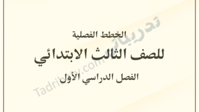 غلاف يوضح الخطط الفصلية للصف الثالث الابتدائي للفصل الدراسي الأول وفق المنهج القطري، بتصميم بسيط وخلفية هادئة مع عنوان واضح للمحتوى التعليمي.