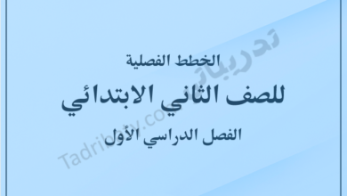 صورة غلاف بعنوان الخطط الفصلية للصف الثاني الابتدائي للفصل الدراسي الأول وفق المنهج القطري، بتصميم هادئ وخلفية زرقاء فاتحة مناسبة للمحتوى التعليمي.