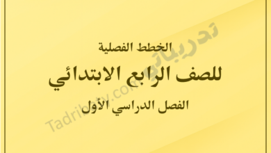 غلاف الخطط الفصلية للصف الرابع الابتدائي للفصل الدراسي الأول وفق المنهج القطري، بتصميم بسيط وخلفية صفراء هادئة مع عنوان واضح يعبر عن المحتوى التعليمي.