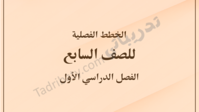 غلاف الخطط الفصلية للصف السابع للفصل الدراسي الأول وفق المنهج القطري، بتصميم بسيط وخلفية بلون بيج مع عنوان واضح يحدد الصف والفصل الدراسي.