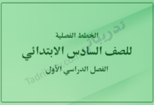 غلاف الخطط الفصلية للصف السادس الابتدائي للفصل الدراسي الأول وفق المنهج القطري، بتصميم بسيط وخلفية باللون الأخضر الفاتح مع عنوان واضح يوضح المرحلة الدراسية والفصل الدراسي.