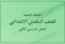 غلاف الخطط الفصلية للصف السادس الابتدائي للفصل الدراسي الثاني وفق المنهج القطري، بتصميم هادئ وخلفية خضراء متدرجة مع عنوان واضح يحدد الصف والفصل الدراسي.