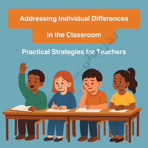 Introductory illustration for an article on addressing individual differences in the classroom, showing students with diverse abilities and learning styles seated at desks.