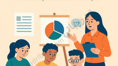 Introductory illustration for an article on differentiated instruction, showing a teacher guiding students through varied learning activities that address individual differences in the classroom.