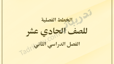 غلاف الخطط الفصلية للصف الحادي عشر الفصل الدراسي الثاني وفق المنهج القطري، بتصميم هادئ وخلفية بلون بيج متدرج مع توضيح الصف والفصل الدراسي.