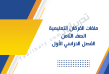 تصميم تعريفي لملفات الفرقان التعليمية للصف الثامن – الفصل الدراسي الأول وفق المنهج القطري.