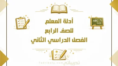 تصميم تعريفي لأدلة المعلم للصف الرابع الفصل الدراسي الثاني وفق المنهج القطري، ضمن المواد التعليمية المعتمدة.