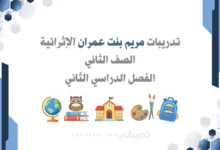تصميم تعريفي لتدريبات مريم بنت عمران الإثرائية للصف الثاني الفصل الدراسي الثاني وفق المنهج القطري.