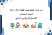 تصميم تعريفي لتدريبات مريم بنت عمران الإثرائية للصف السادس الفصل الدراسي الثاني وفق المنهج القطري.