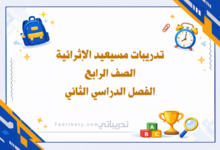 تصميم تعريفي لتدريبات مسيعيد الإثرائية للصف الرابع الفصل الدراسي الثاني - المنهج القطري