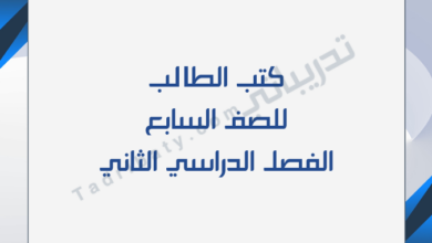 تصميم تعريفي لكتب الصف السابع للفصل الدراسي الثاني وفق المنهج القطري.