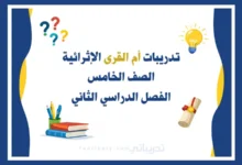 تصميم تعريفي لتدريبات أم القرى الإثرائية للصف الخامس الفصل الدراسي الثاني وفق المنهج القطري.